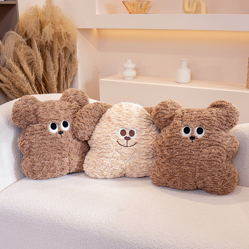 New large-eyed dog throw pillow doll, cute bear plush toy, sofa cushion, girls' sleeping doll gift details Picture