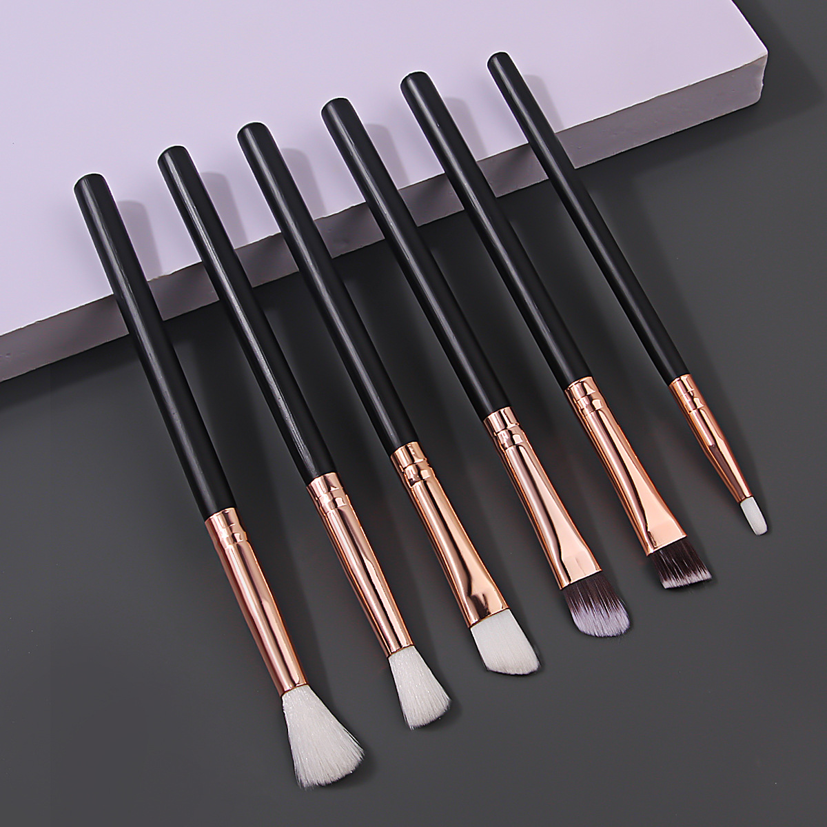 6 Eye makeup set brushes, eyeshadow brushes, smudging brushes, quality wooden-handled color brushes, multi-functional makeup brush tools in stock full figure