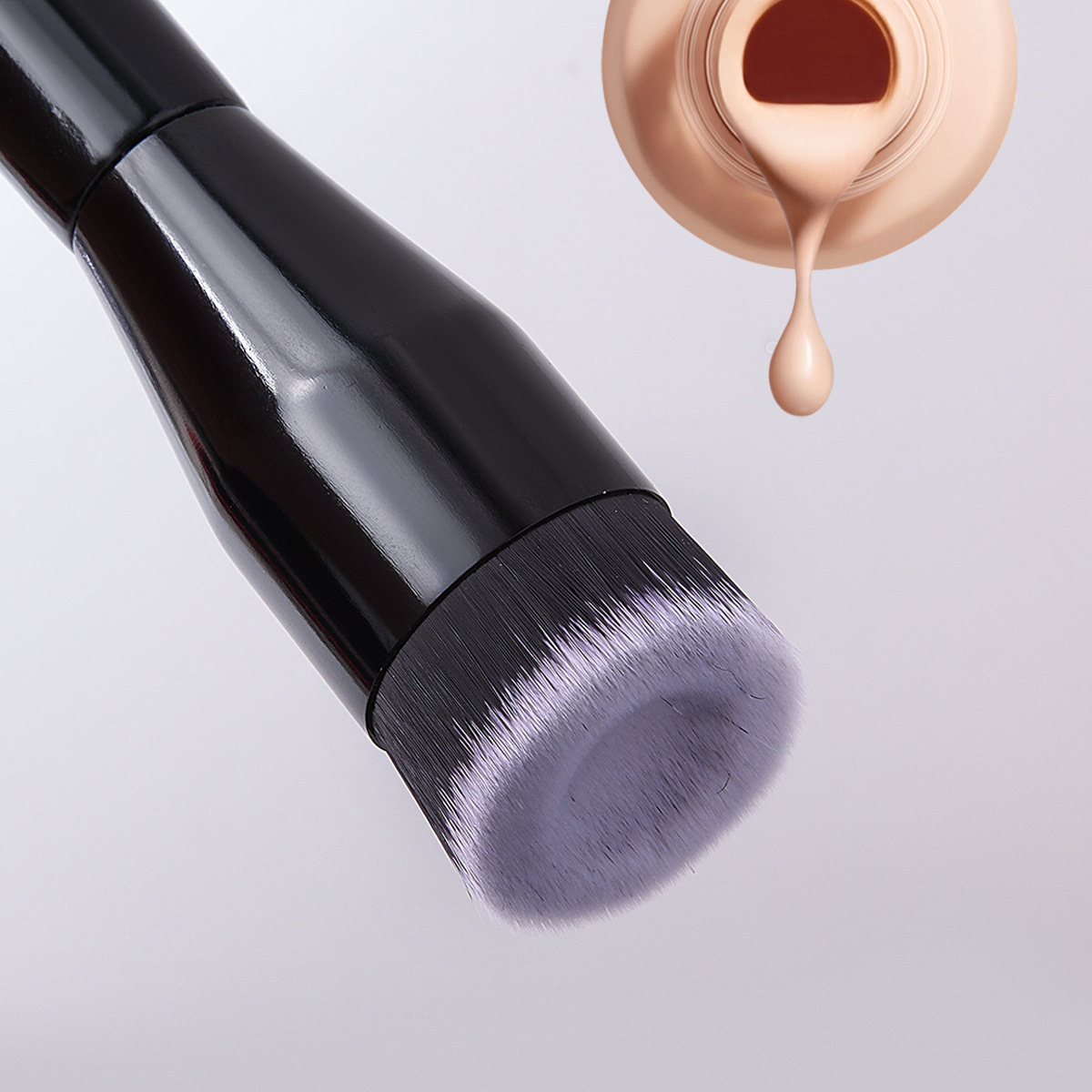 Single-pack internet-famous makeup brush 170 Foundation brush Scarless fiber bristles flat head contactor soft makeup tool details Picture