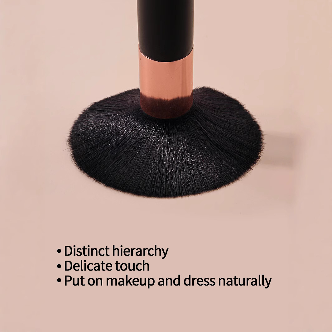 Short-handled large round head loose brush setting brush, upright makeup brush, nail dust brush, beauty tool manufacturer wholesale model details Picture