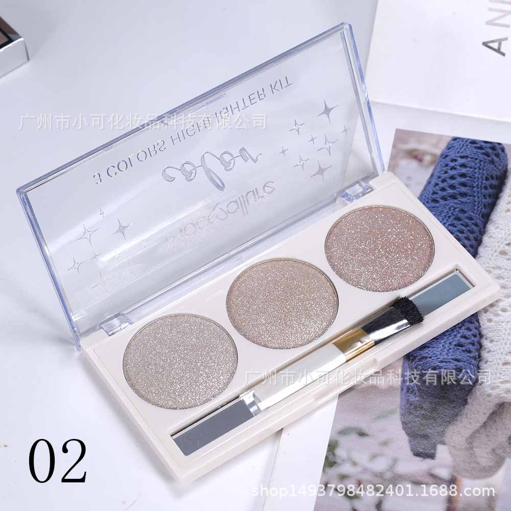 Export cross-border [MOCOALLURE] ES3636 Three-color high-gloss Powder, brightening powder, Contouring Highlight Specification drawing