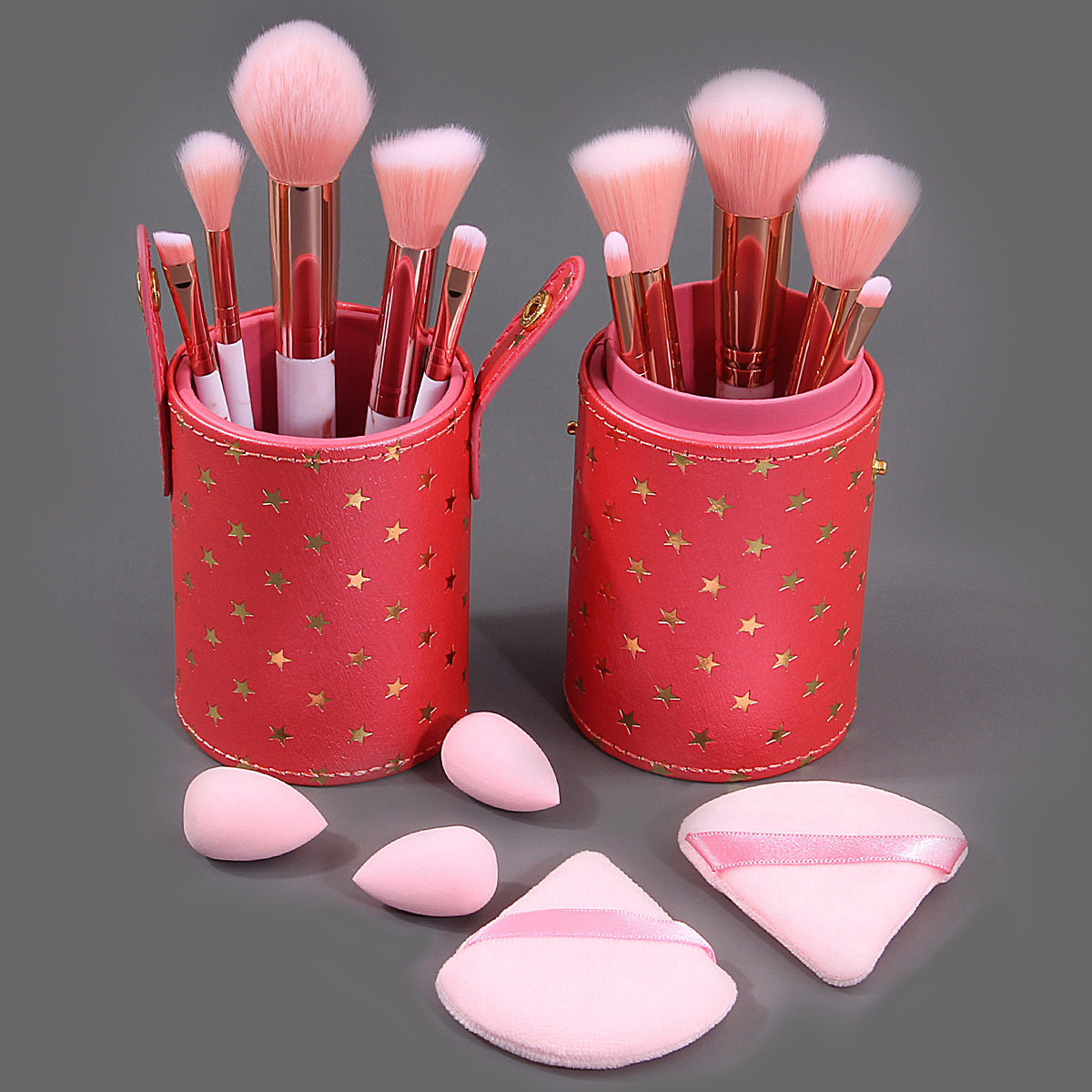 New 10-piece marble-patterned makeup brush set: eyeshadow brush, foundation brush, beauty egg triangle powder puff with storage bucket Application Scenario