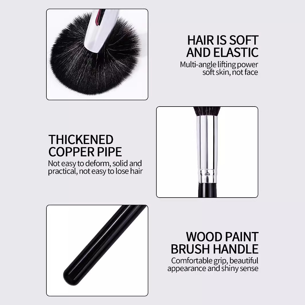 Instant delivery of single blush brush, lightweight and portable high-gloss blending makeup brush, handcrafted beauty tool details Picture