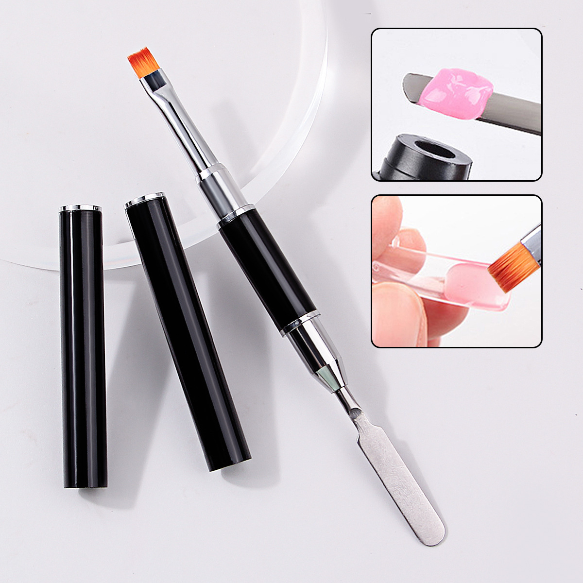 Double head multi-functional nail pen, steel push phototherapy pen, glue remover, nail polish extension drawing pen, beauty tool full figure