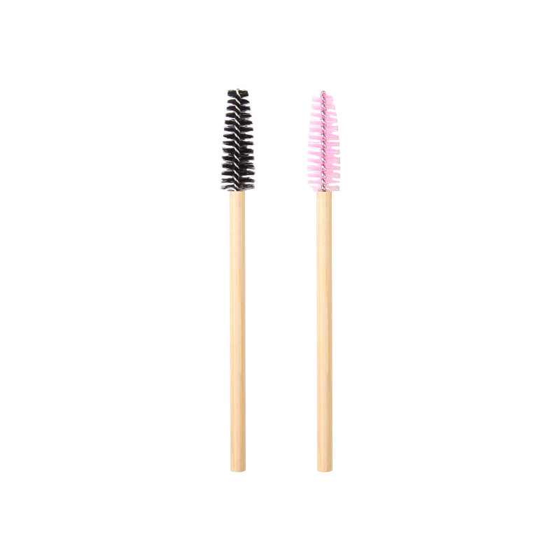 Bamboo-handled mascara brush, eyelash extension tool, disposable eyebrow comb, spiral brush, small brush, colored eyelash curling brush Item Picture