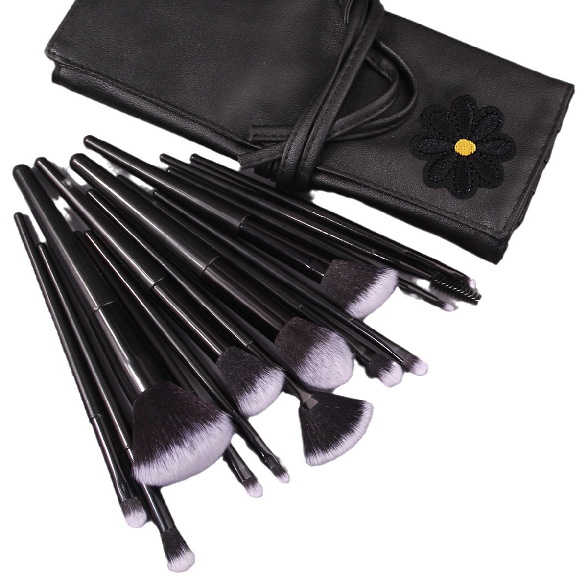 Cross-border 14-piece high-end makeup brush set, black full set, loose powder brush, eyeshadow brush, blush, multi-functional beauty tools Item Picture