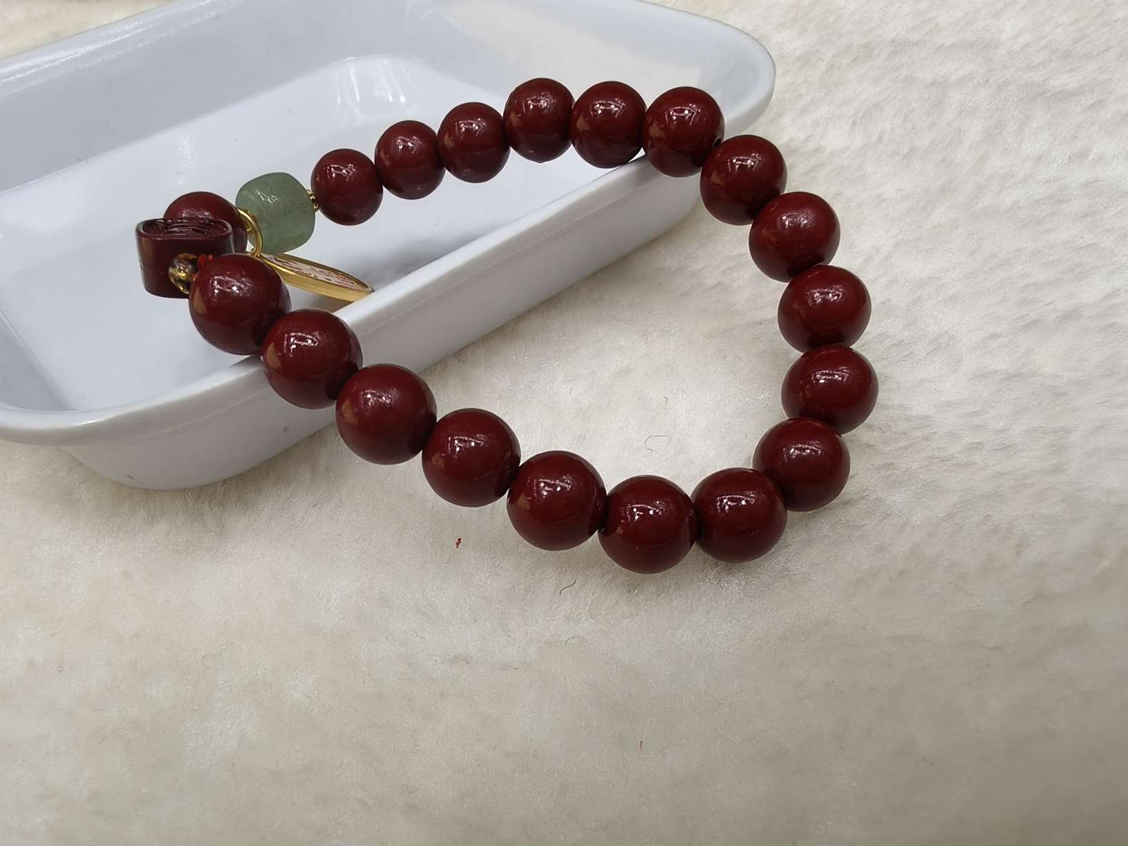 New Chinese-style cinnabar bracelet pendant, retro and simple purple gold sand bracelet, niche accessory for women details Picture