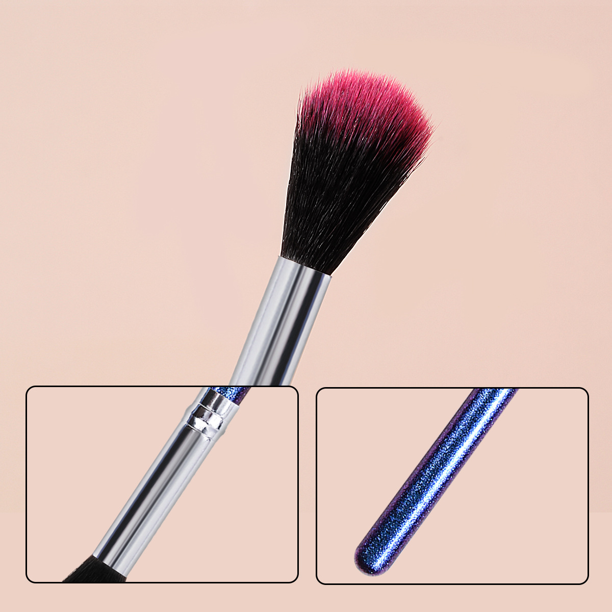 Multi-functional starry sky handle high-gloss brush, soft bristle shading brush, nose side shadow contouring brush, powder-free portable flame brush details Picture