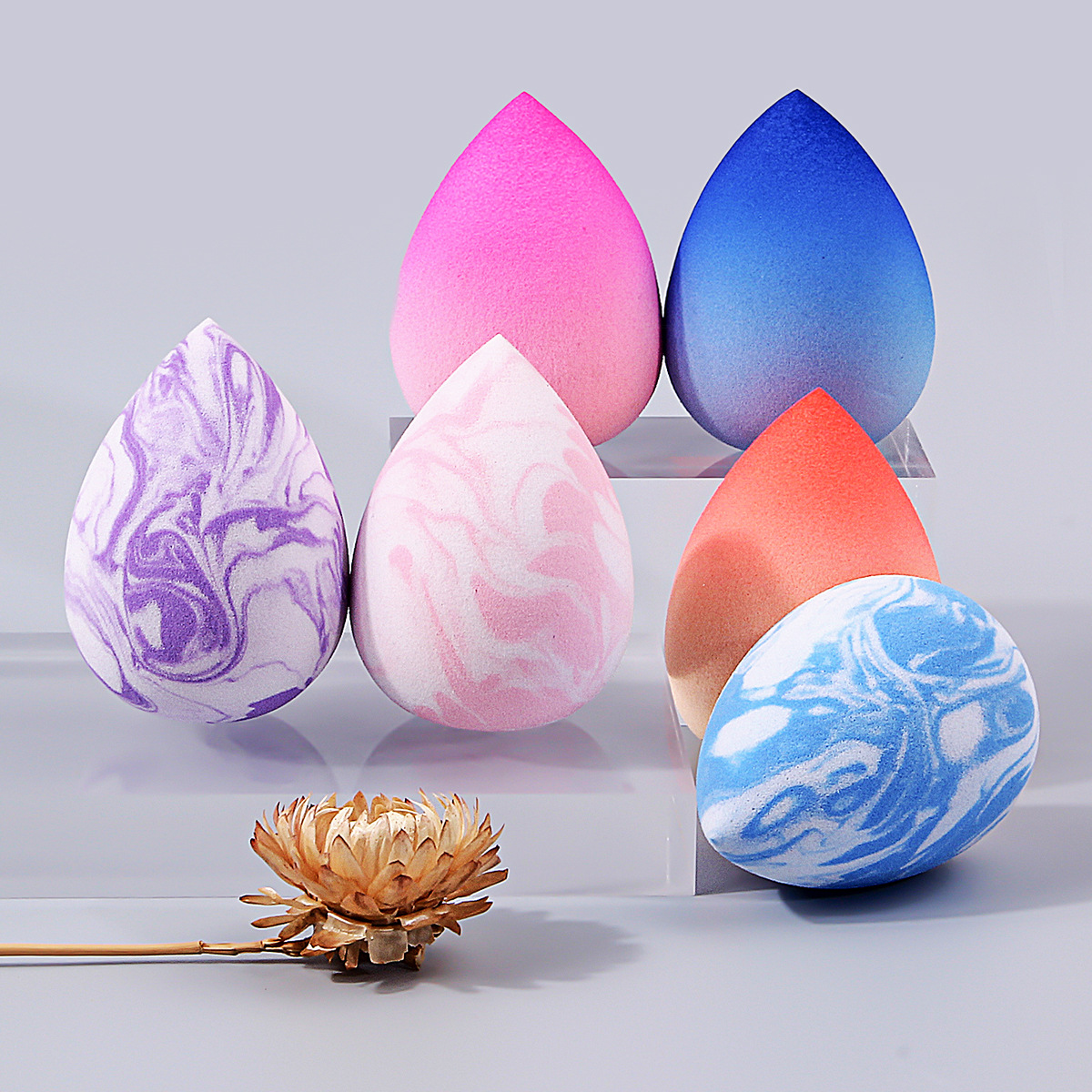 Gradient color sponge beauty egg Dry and wet dual-purpose makeup powder puff super soft makeup egg Foundation liquid Special makeup egg full figure