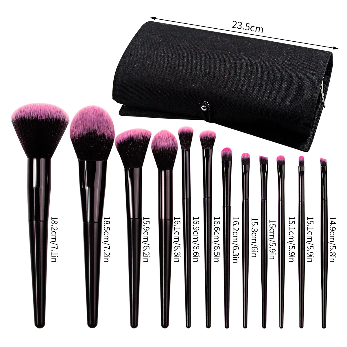 The new 12-tube travel makeup brush set comes with a multi-functional makeup bag as a gift for makeup brushes Item Picture