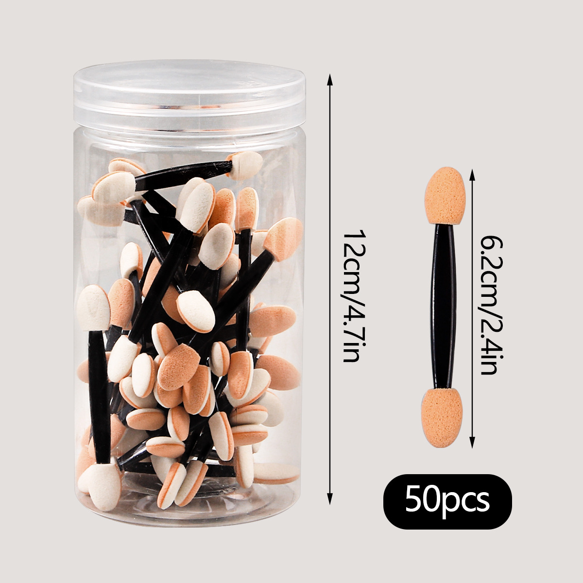 Multi-color double-headed sponge eyeshadow brush, nail smuder brush, eye makeup tools, travel portable 50-piece box set Application Scenario