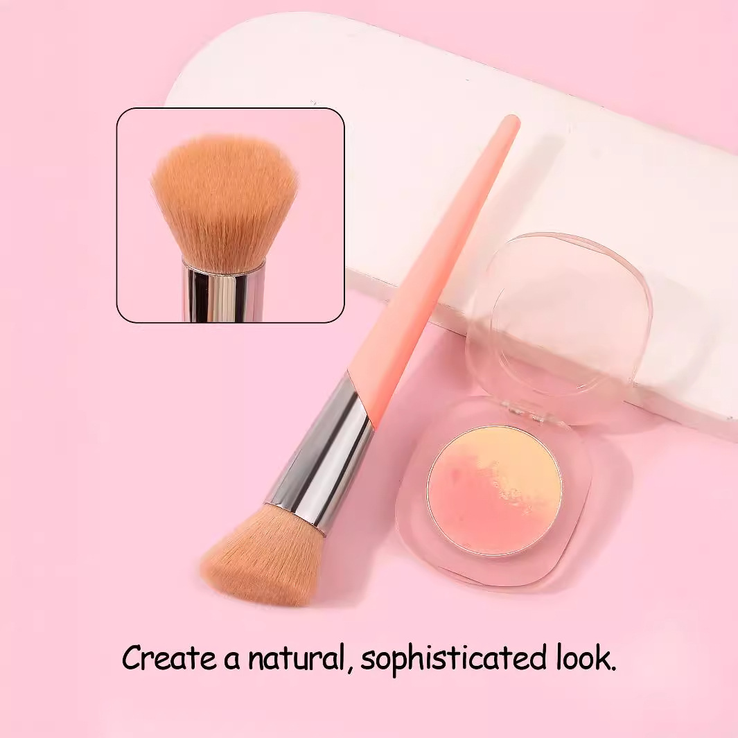 Soft-bristled, slanted contouring brush, setting honey brush, no makeup, no shedding, loose powder blush, refreshing hand makeup brush details Picture