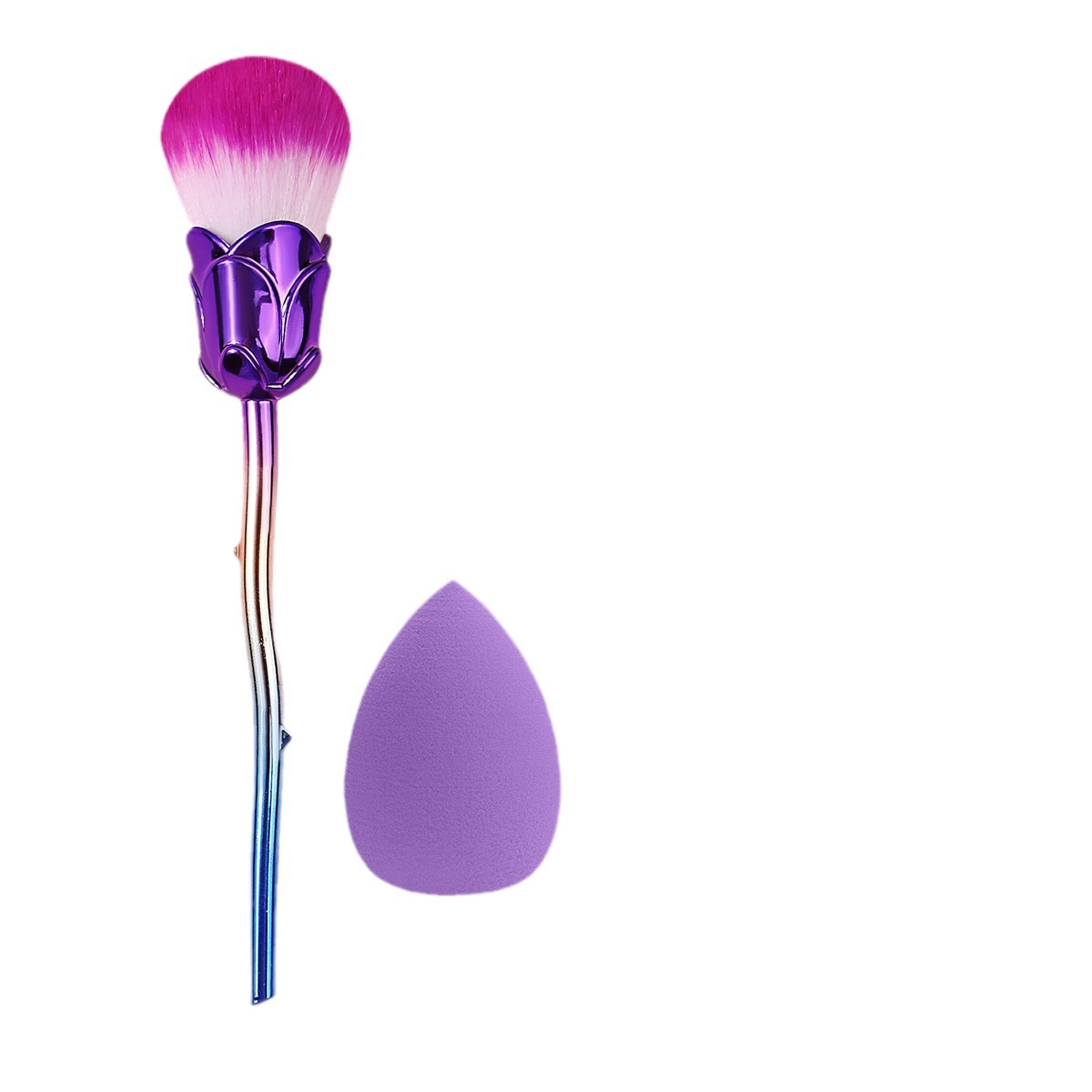 Rose powder blush brush, portable multi-functional makeup brush, nail brush, soft foundation special makeup sponge egg Item Picture