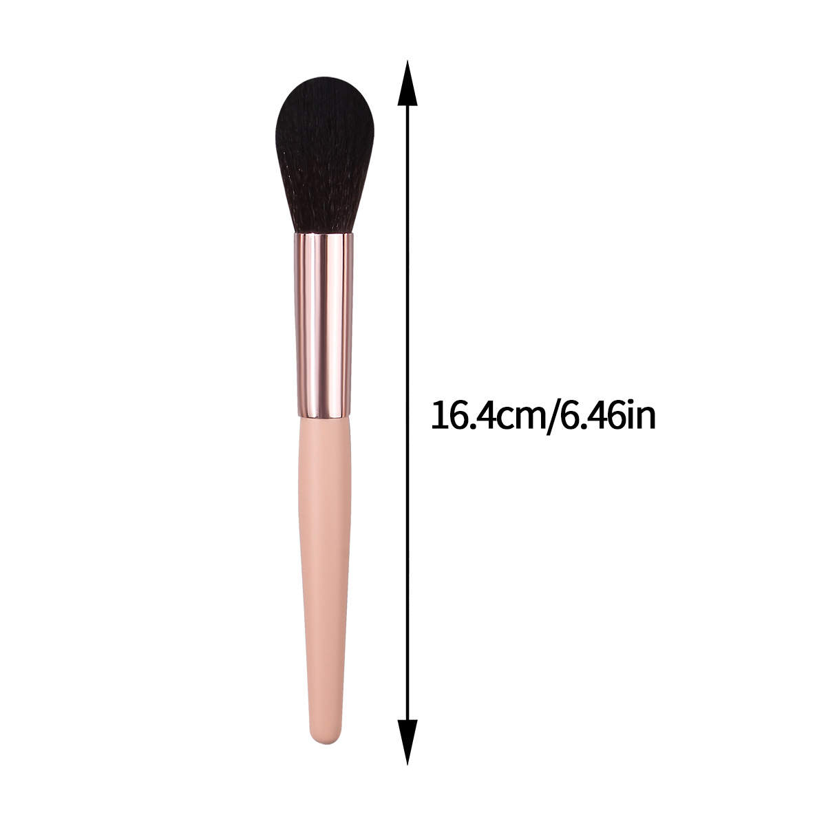 New apricot-colored wooden handle blush brush, Flame high-gloss brush, powder brush, facial makeup gift brush, in stock for wholesale Item Picture