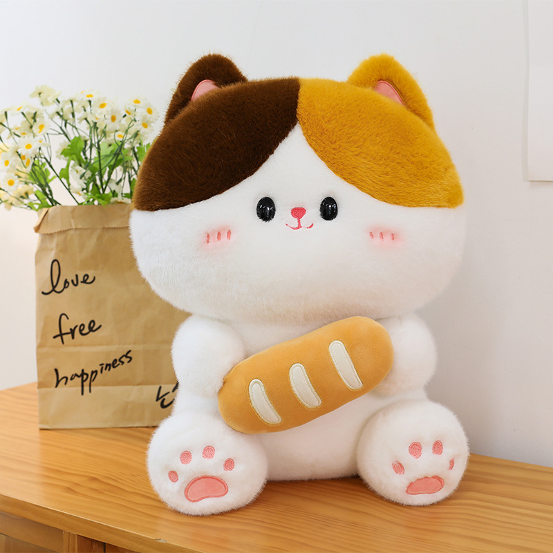 Cute and adorable baguette cat plush toys, kitten dolls, stuffed toys, and children's throw pillows as gifts full figure