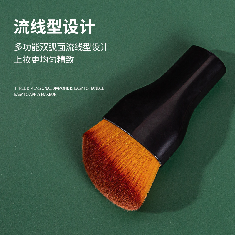 3D curved foundation brush, soft bristles, portable, powder-free single makeup brush, new beginner's beauty tool wholesale Specification drawing