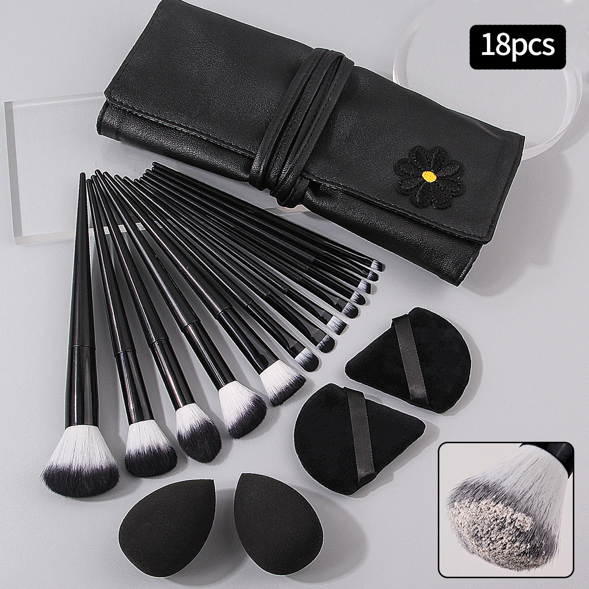 Beginner's soft makeup brush set, loose brush, contouring brush, eyeshadow brush, complete set of brushes, portable strap storage packaging full figure