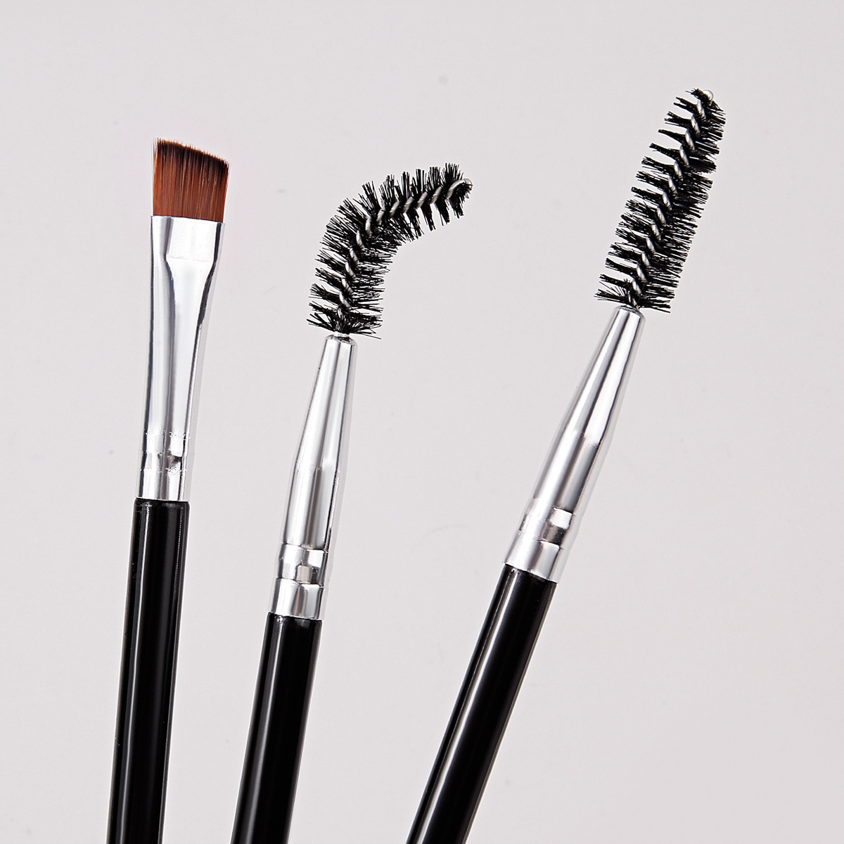 Hot-selling ultra-thin blade angled double-head eyeliner brush, eyebrow brush, spiral eyelash curl makeup brush, eyebrow comb brush in stock for foreign trade Specification drawing