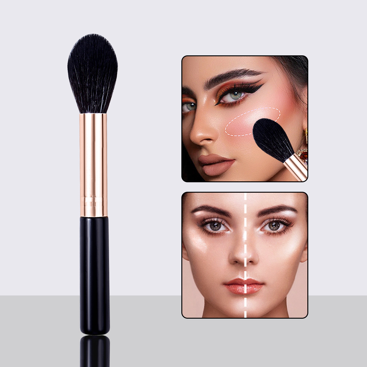 Mini makeup tools, loose powder blush brush, portable soft bristle facial flame makeup brush, continuous supply. Order quickly and send out full figure
