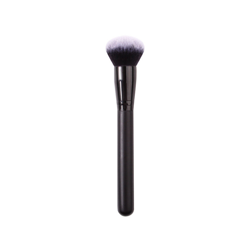 Single wooden handle blush brush, soft bristle setting powder brush, multi-functional facial makeup tool, makeup brush in stock Item Picture