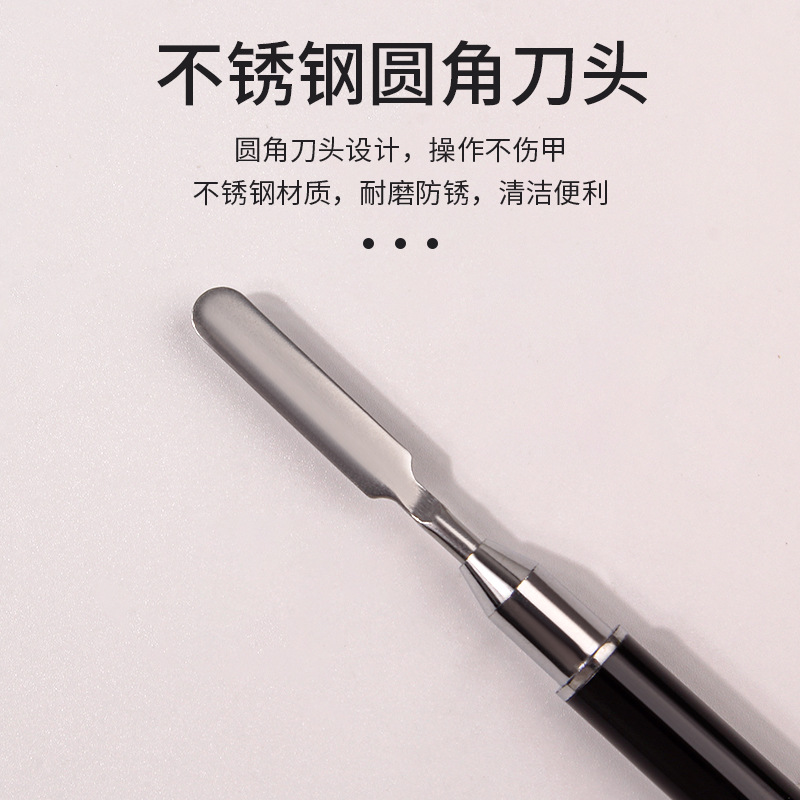 Double-headed nail brush, glue-coated phototherapy pen, multi-functional glue-taking and glue-mixing, flat-headed brush, engraving knife, nail tools Application Scenario