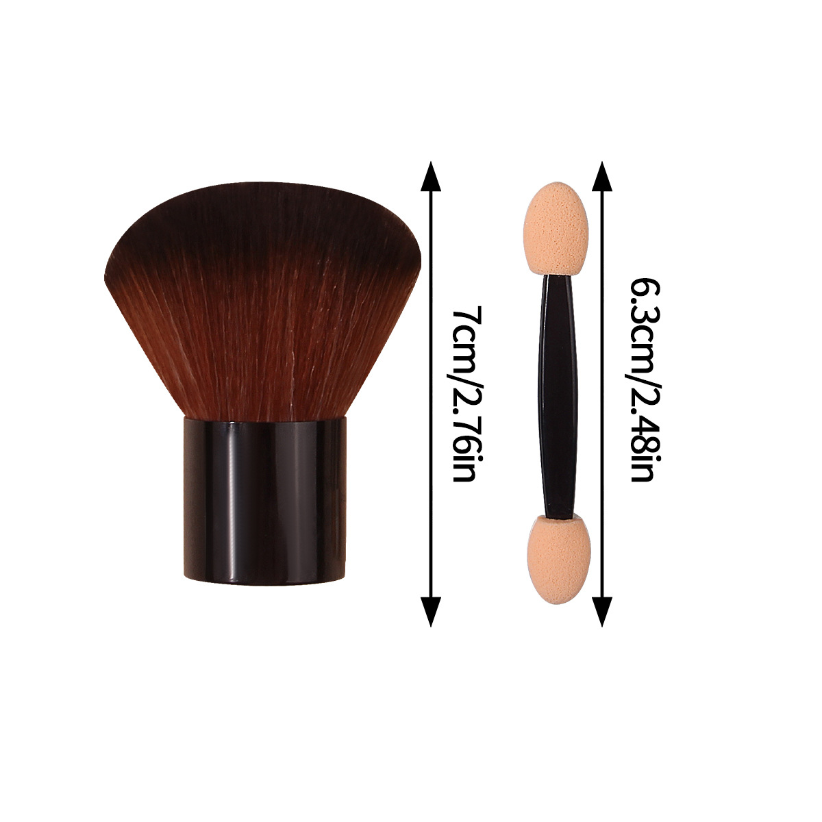 Mini double-headed sponge eyeshadow stick, mushroom head powder brush, black base dust brush, blush brush set, makeup brush Application Scenario