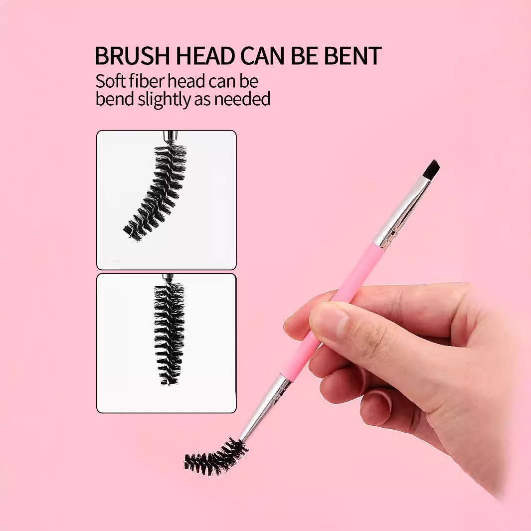 6-piece double-headed eyelash brush, eyebrow brush, convenient eye makeup set brush, spiral eyebrow comb brush, multi-functional angled eyeliner brush Specification drawing
