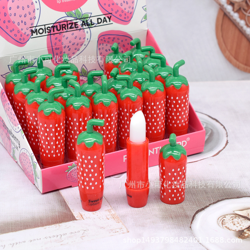 2,024 units of 【ROMANTIC BIRD】R4706 Strawberry-flavored fruit-colored Moisturizing LIPBALM for export Application Scenario