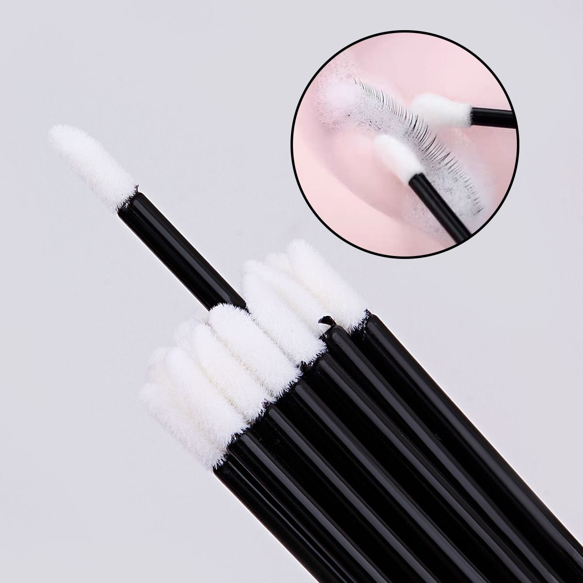 20 disposable new multi-purpose black double-head mascara brushes + lip brushes, mascara sticks, lip brush sticks Specification drawing
