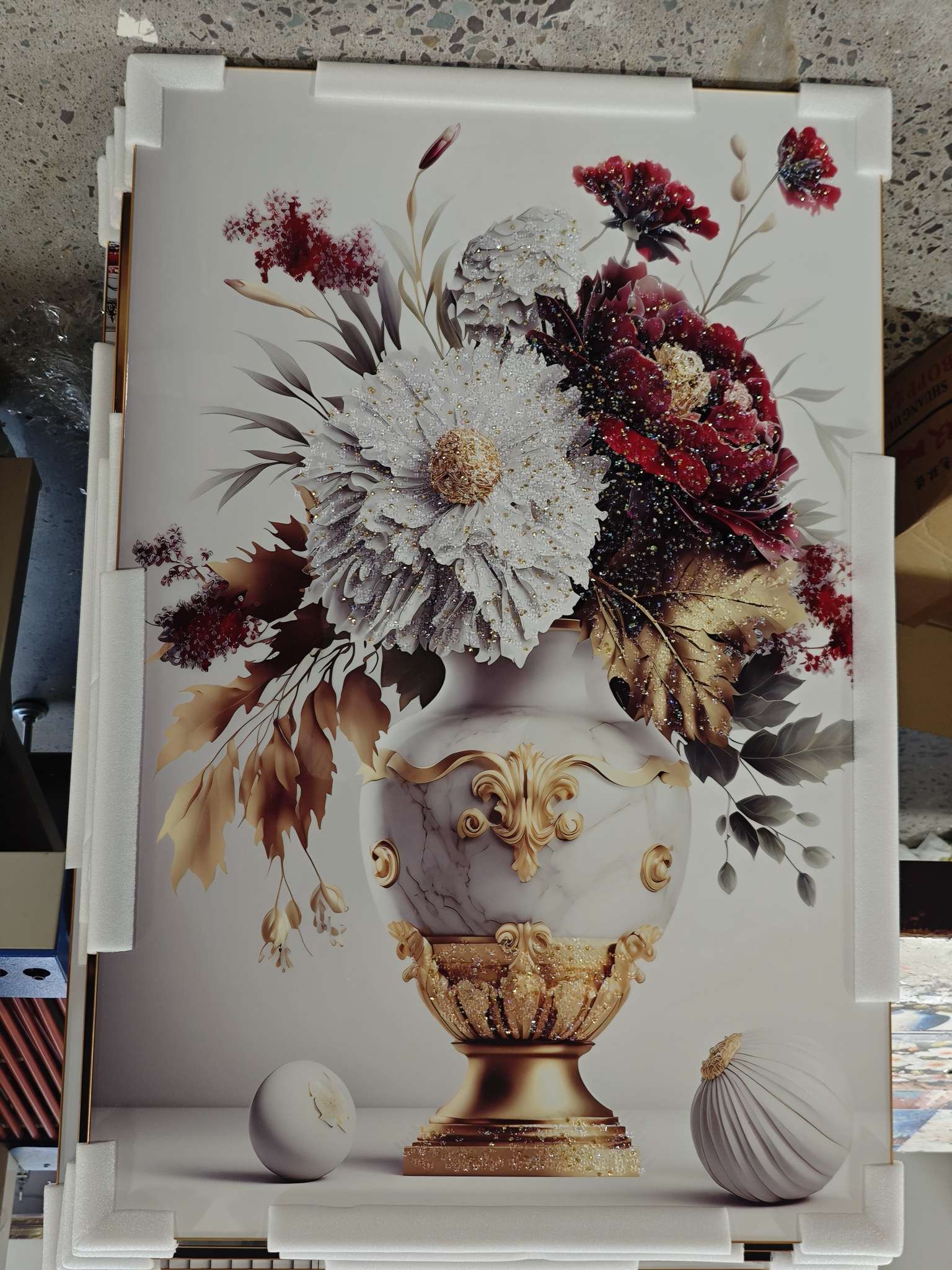 晶瓷画钻石画沙发背景画立体画钻石画白底实物图