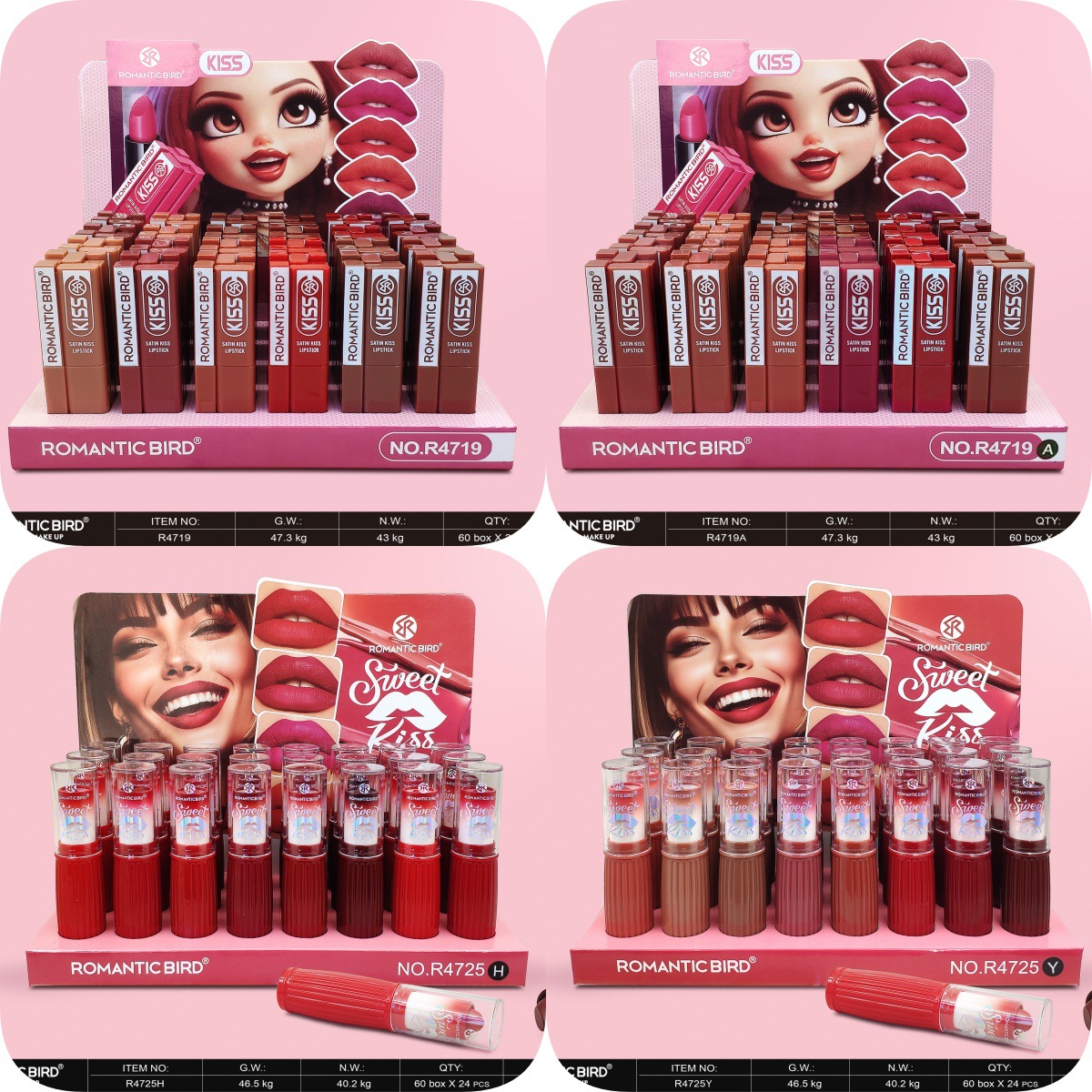 New packaging only for export collection ROMANTIC BIRD matte LIPSTICK 12-color mixed Lipstick Velvet full figure