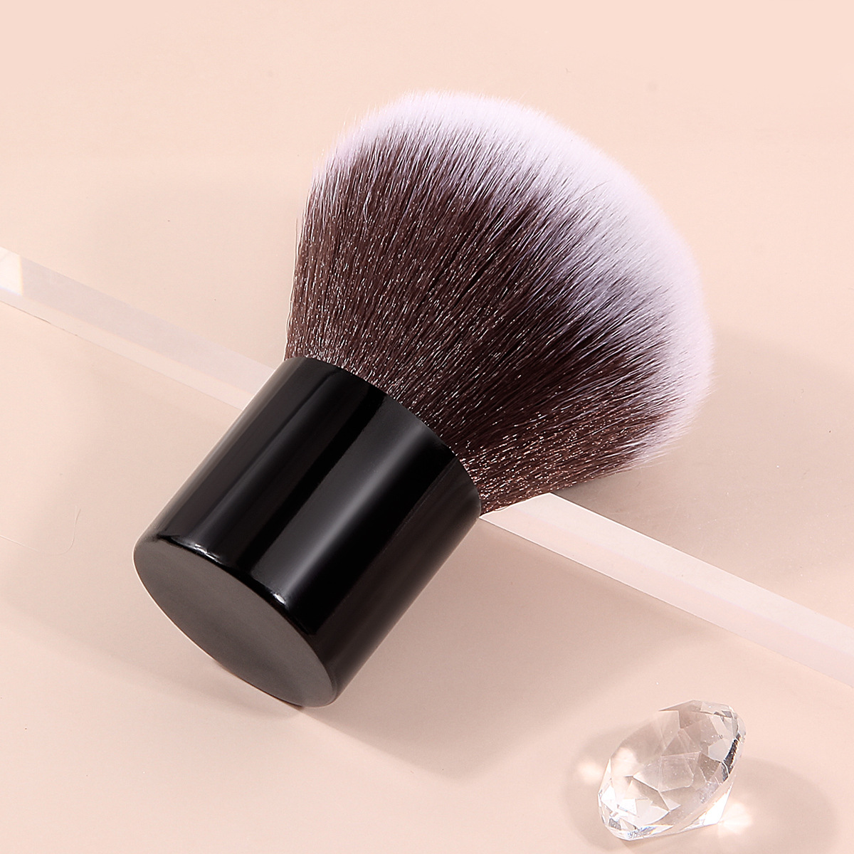 Cross-border best-selling single kabuki mushroom brush head makeup brush, large round head loose brush, portable for LOGO engraving details Picture
