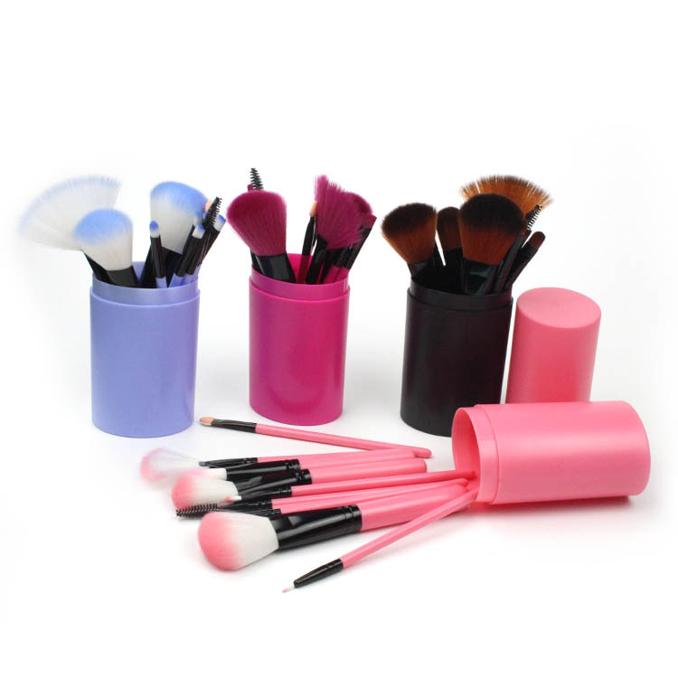 12-piece makeup brush set with makeup brush storage cylinder, complete set of makeup brushes, eyeshadow brushes, wholesale beauty tools Specification drawing