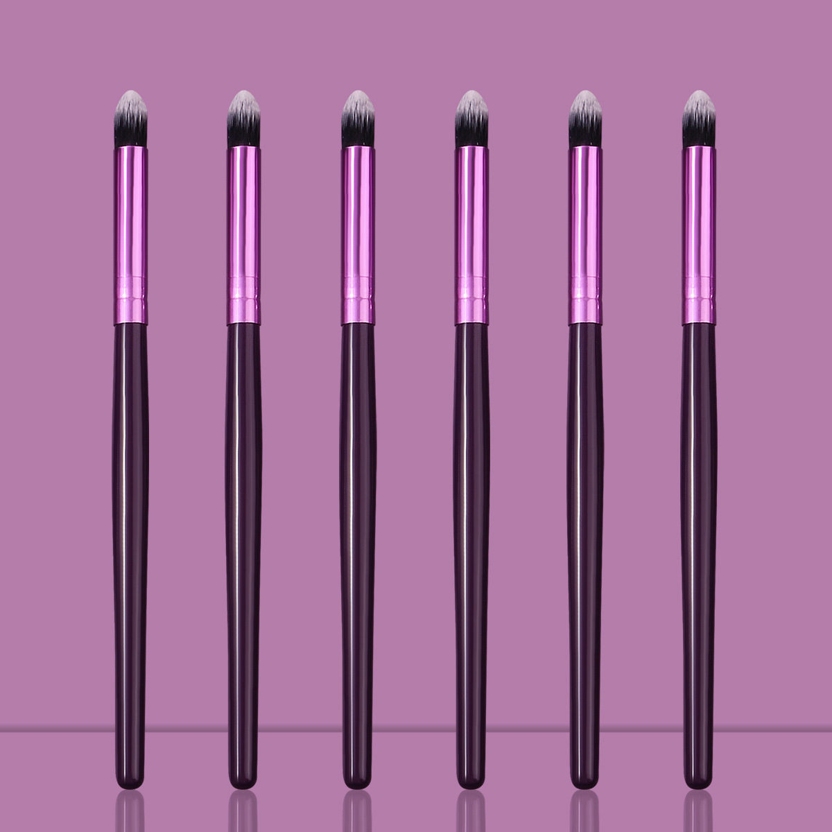 6-piece purple wooden-handled eyeshadow brush, soft bristles that don't prick the face, blending brush, high-gloss concealer, multi-functional makeup brush in stock full figure
