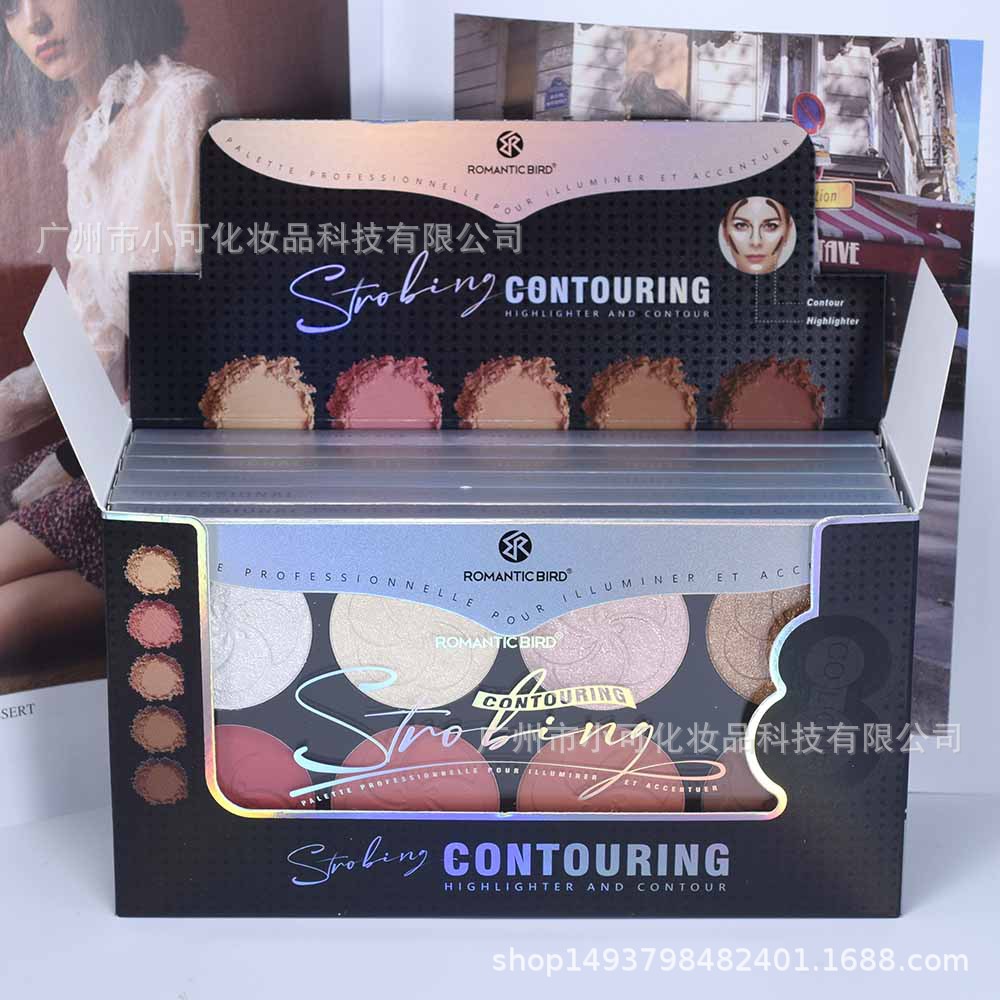 F614 Round Export Cross-border ROMANTIC BIRD Eight-color Blush Eyeshadow Highlight Contouring Makeup Set makeu Application Scenario