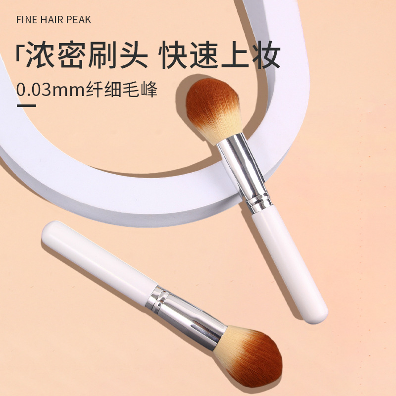 Wholesale of large-sized single loose brush, wood-handled artificial fiber honey brush, one-piece makeup brush, portable beauty tools Specification drawing