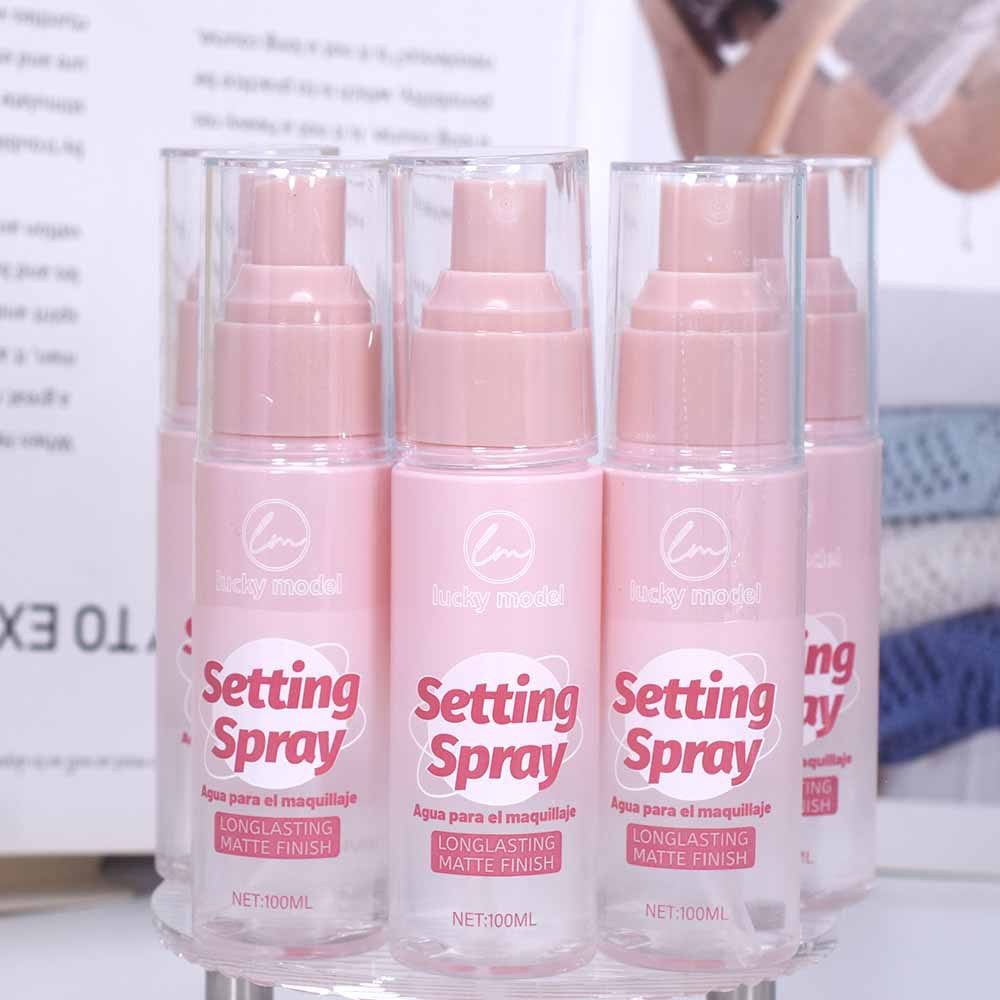 Foreign trade LUCKY MODEL Setting Water 2051A Pink bottle Setting spray New 100ML matte finish full figure