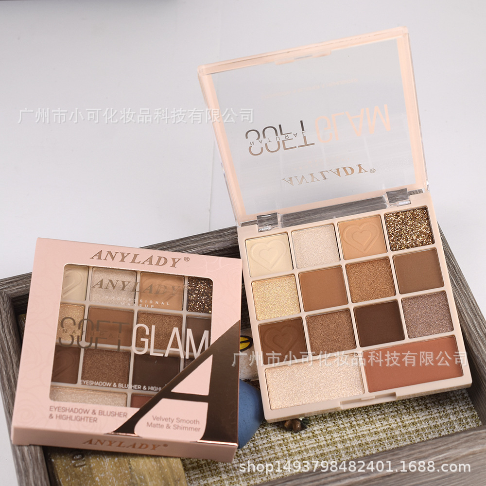 8485 New Eyeshadow, gold, onion powder, Blush and Highlight Set for export, ANYLADY Pearl and matte Makeup Set Application Scenario