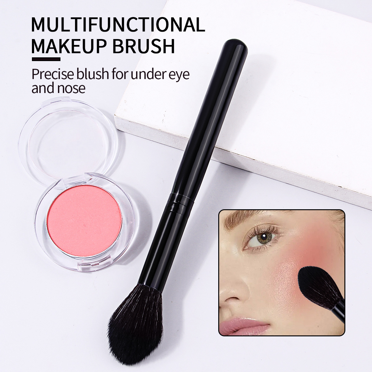 The new multi-functional Flame blush brush, facial brightening and highlighter brush, contouring brush, soft and non-irritating to the face, portable single brush full figure