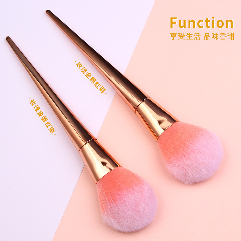 Wholesale of single loose brush rose gold Waist makeup brush, setting honey brush, portable shadow brush and beauty tools details Picture