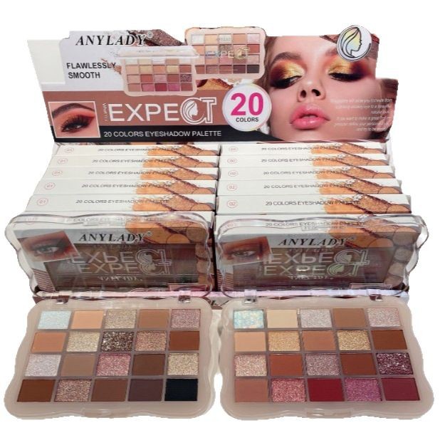 Only export 12 packages of "ANYLADY" plastic shell eyeshadow, blush, contouring, high-gloss, pearlescent and matte Item Picture