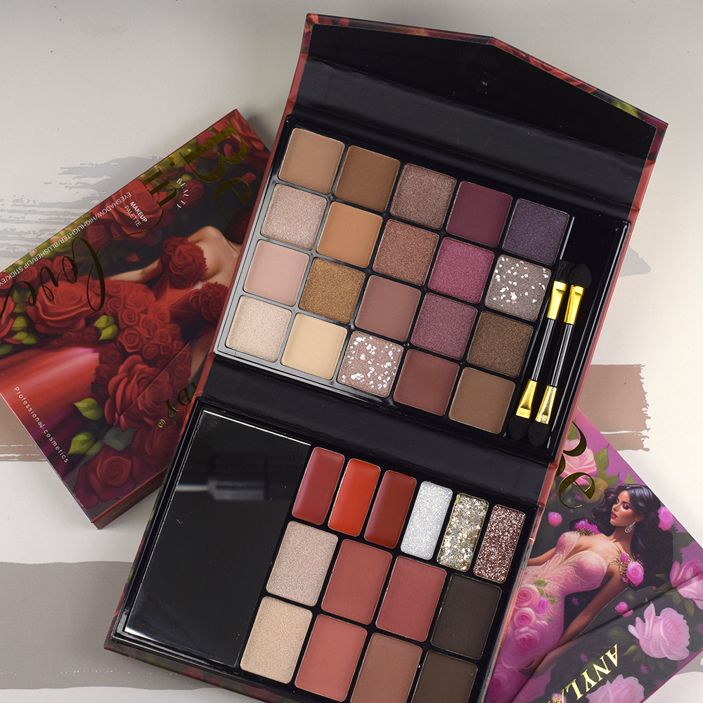 8602R Makeup Palette, Cross-border export ANYLADY Paper Eyeshadow, Blush, Highlighter Contouring, Eyebrow Powder, Golden Onion Lipstick full figure
