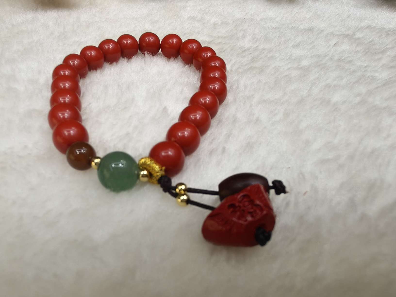 New Chinese-style cinnabar bracelet, ingot pendant, retro and simple purple gold sand bracelet, niche accessories for women Specification image