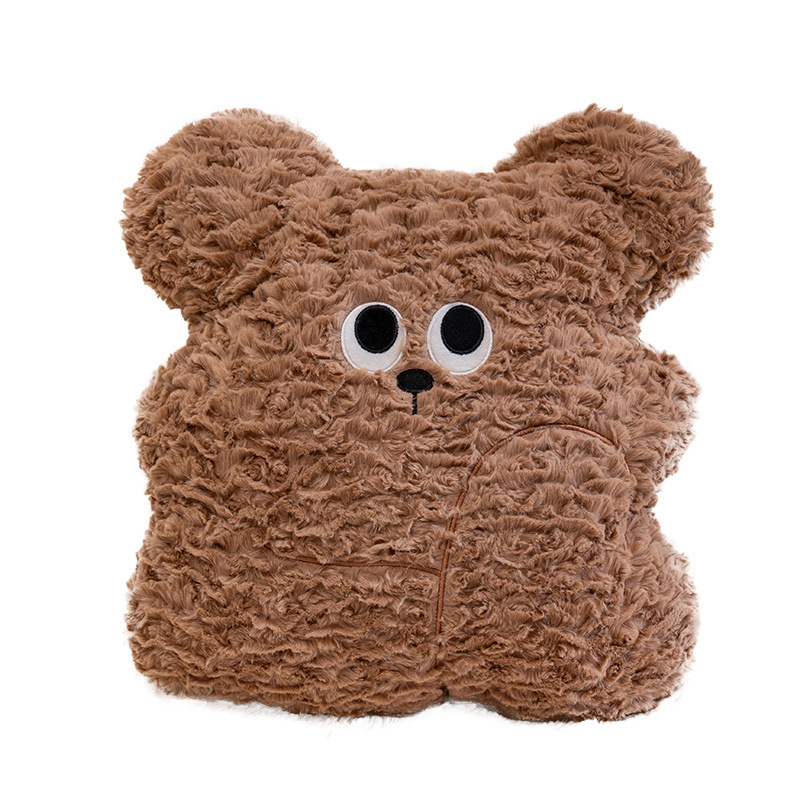 New large-eyed dog throw pillow doll, cute bear plush toy, sofa cushion, girls' sleeping doll gift Item Picture