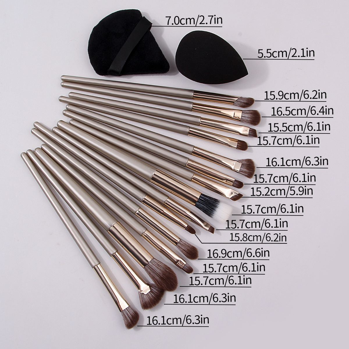 Beginner's Eye 15-piece makeup brush set: Eyeshadow brush, smuder brush, foundation, sponge egg, setting powder puff, makeup combination Application Scenario