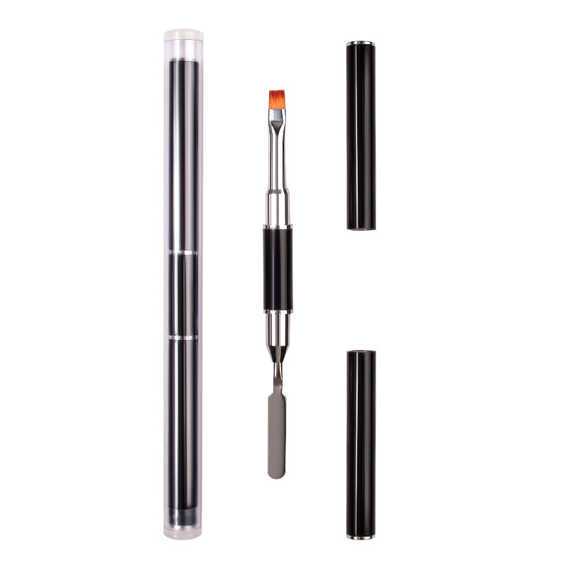 Double-headed nail brush, glue-coated phototherapy pen, multi-functional glue-taking and glue-mixing, flat-headed brush, engraving knife, nail tools Item Picture