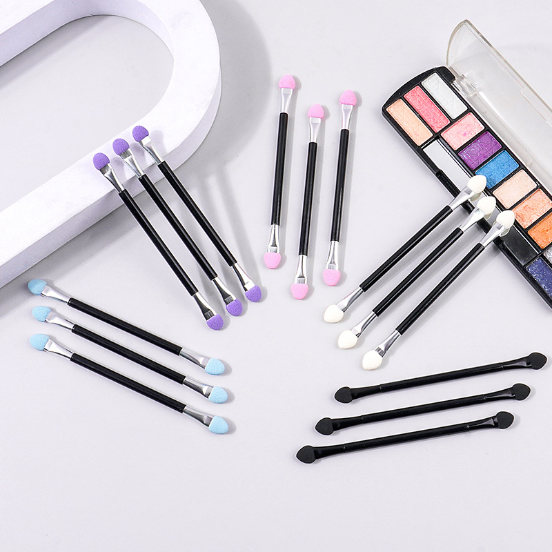 Wholesale of multi-functional double-head sponge eyeshadow brush, portable eyeshadow palette brush, short rod blending brush and beauty tools full figure