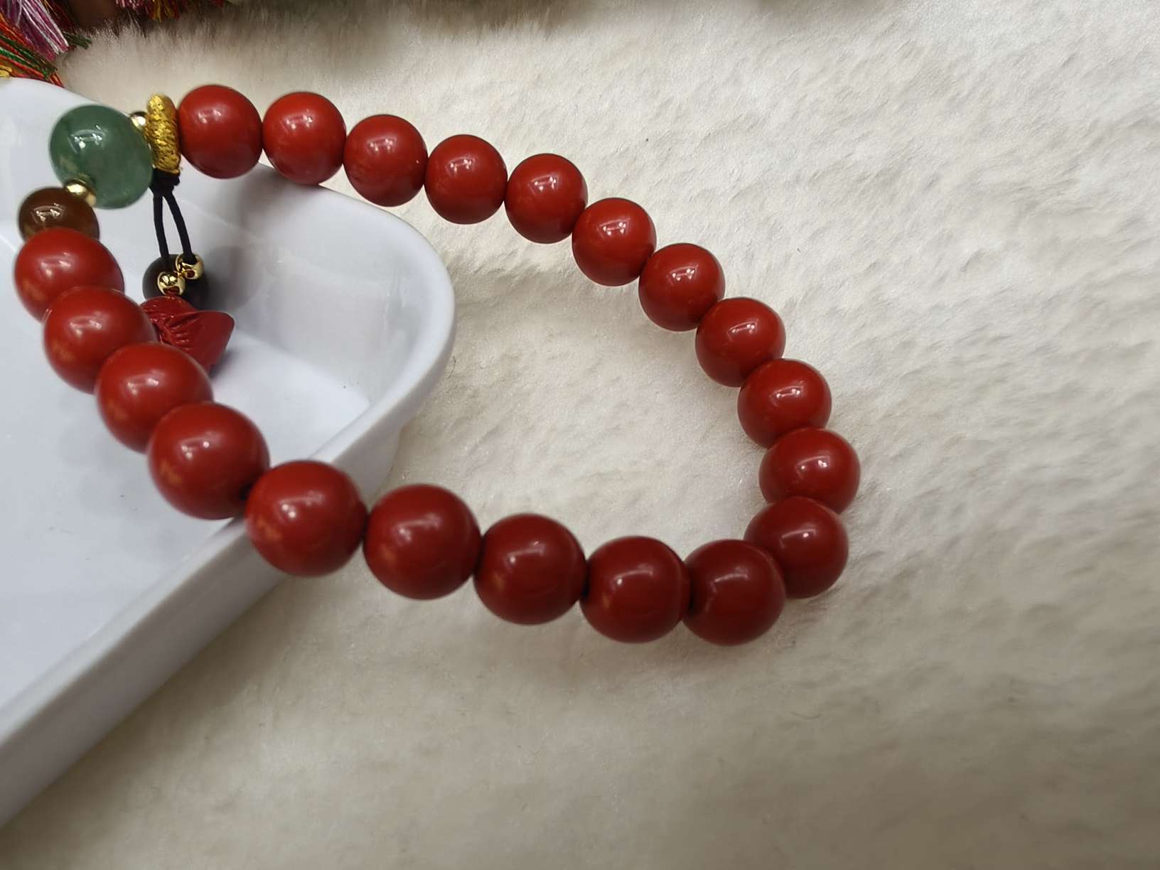 New Chinese-style cinnabar bracelet, ingot pendant, retro and simple purple gold sand bracelet, niche accessories for women details Picture