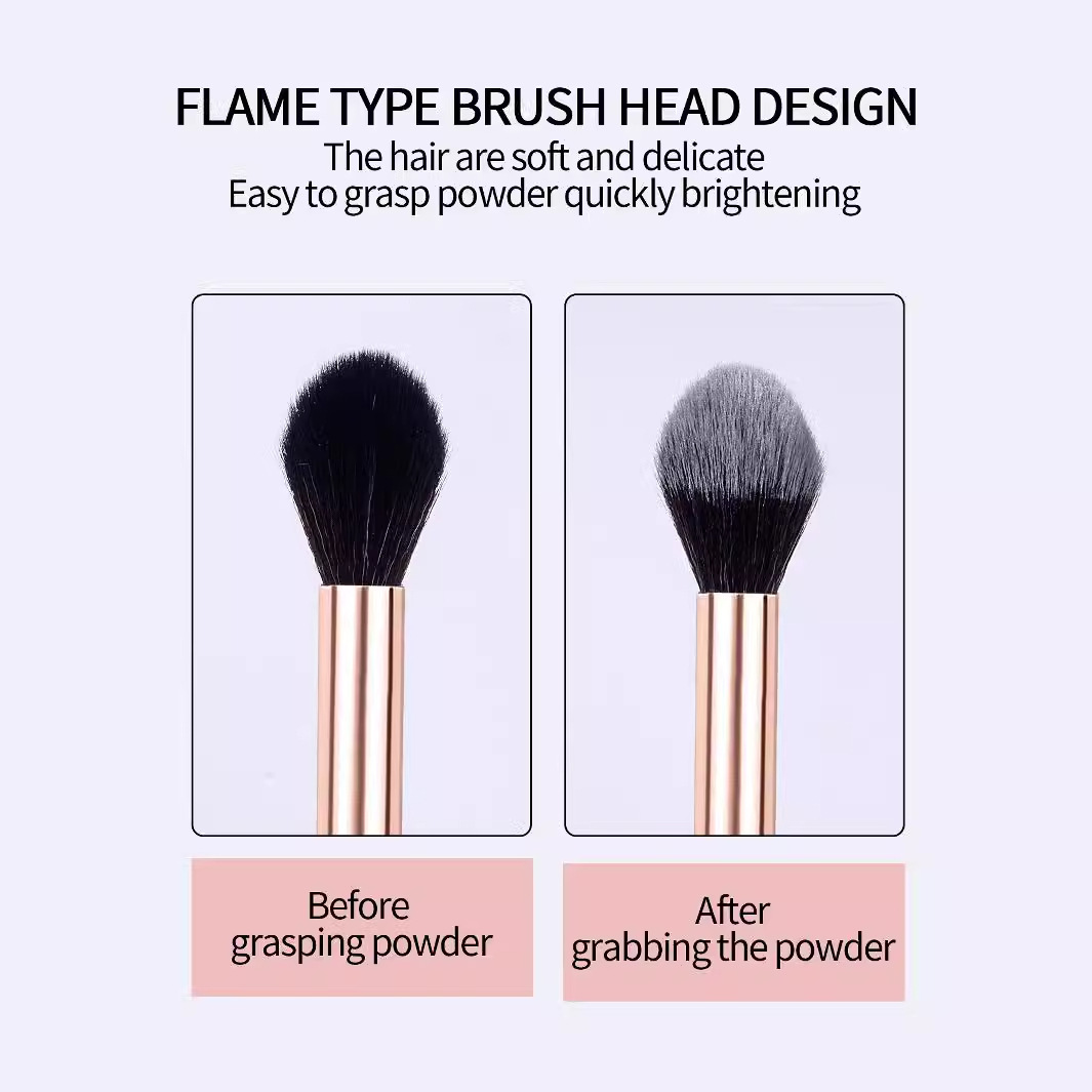 Mini makeup tools, loose powder blush brush, portable soft bristle facial flame makeup brush, continuous supply. Order quickly and send out Specification drawing