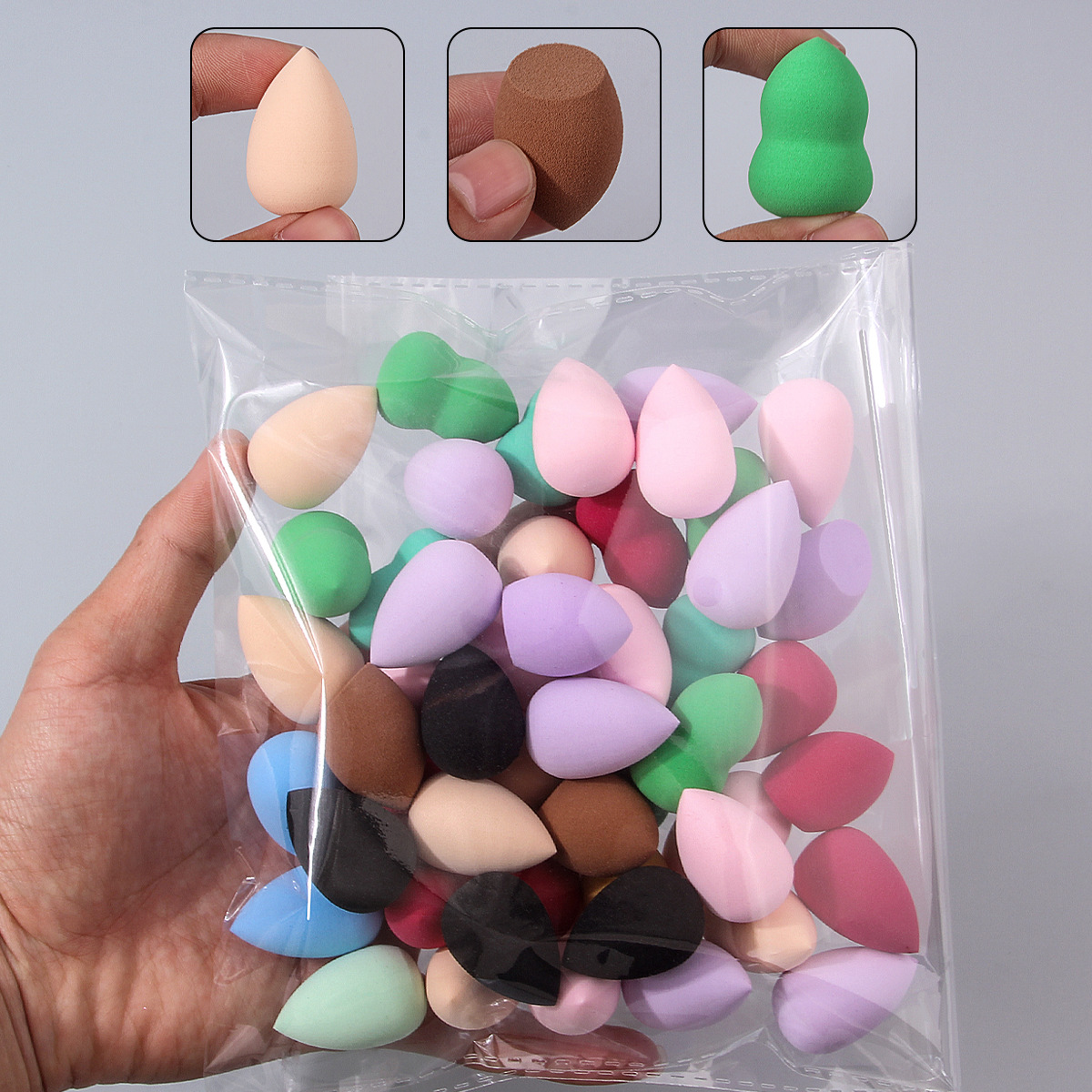 Mini Q-bouncy beauty eggs, high-quality export A-grade makeup eggs, even makeup application, travel without powder, available in stock, colors to choose from details Picture